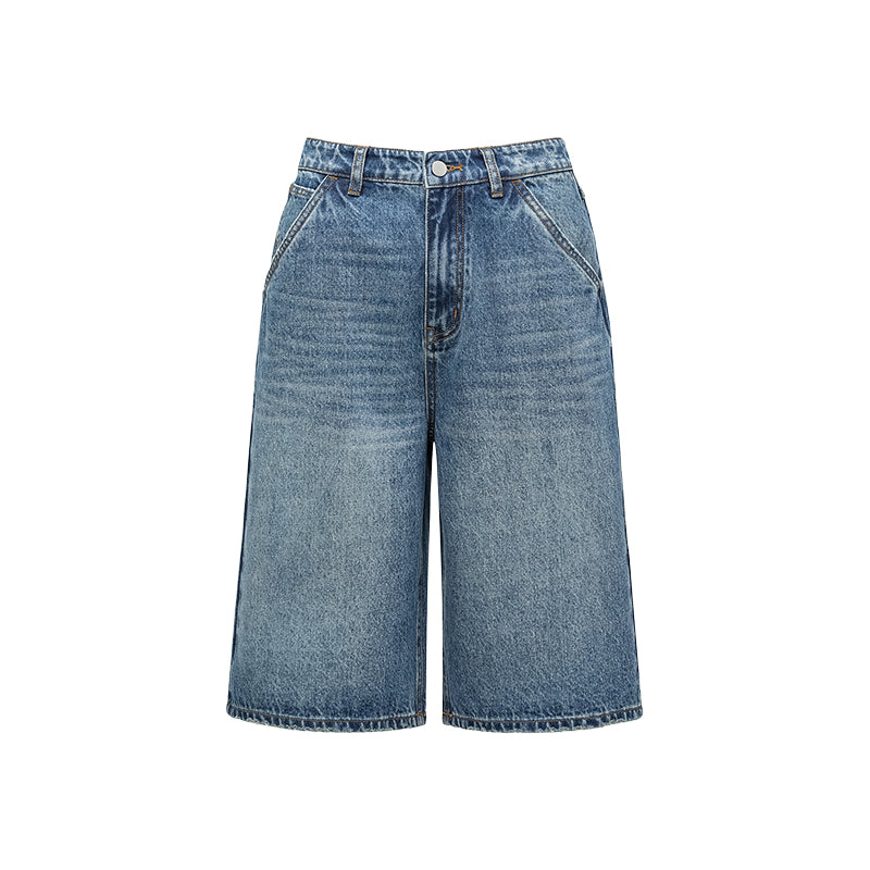 High-Waisted Bermuda Denim Shorts – Classic Style, Youthful Energy