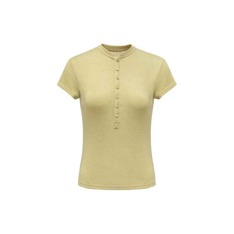 Henry Collar Short Sleeve Tee – Tencel Wool Blend, Soft & Skin-Friendly, Minimalist Elegance in Multiple Colors