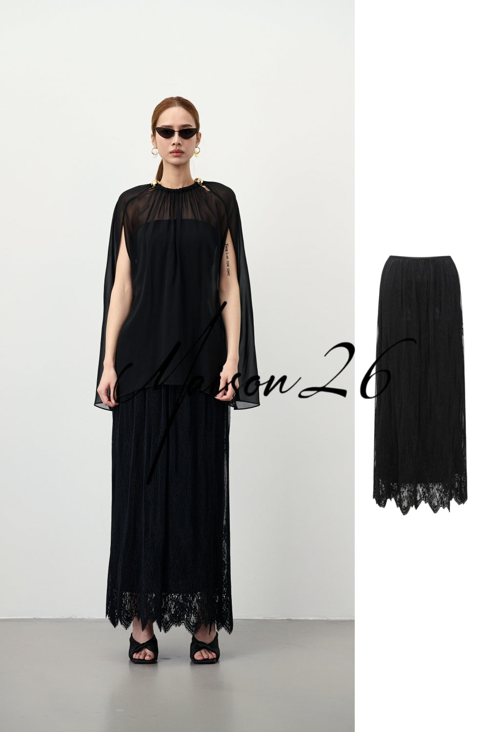 Pleated Lace Maxi Skirt – Textured Whimsy