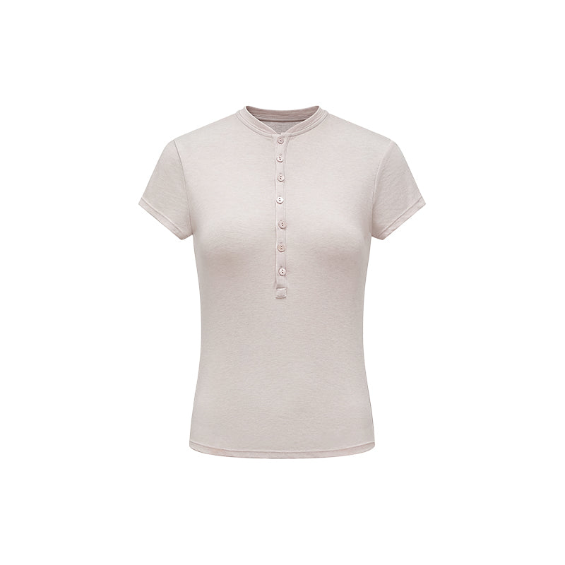 Henry Collar Short Sleeve Tee – Tencel Wool Blend, Soft & Skin-Friendly, Minimalist Elegance in Multiple Colors