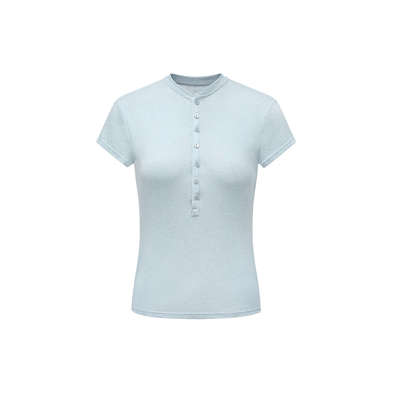 Henry Collar Short Sleeve Tee – Tencel Wool Blend, Soft & Skin-Friendly, Minimalist Elegance in Multiple Colors